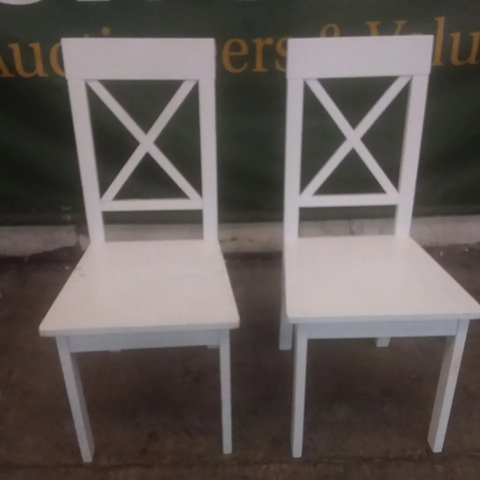 SET OF 2 KENDAL WHITE DINING CHAIRS