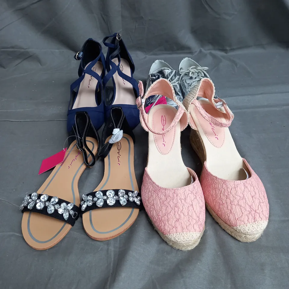 BOX OF 10 PAIRS OF ASSORTED SHOES IN VARIOUS STYLES, COLOURS AND SIZES
