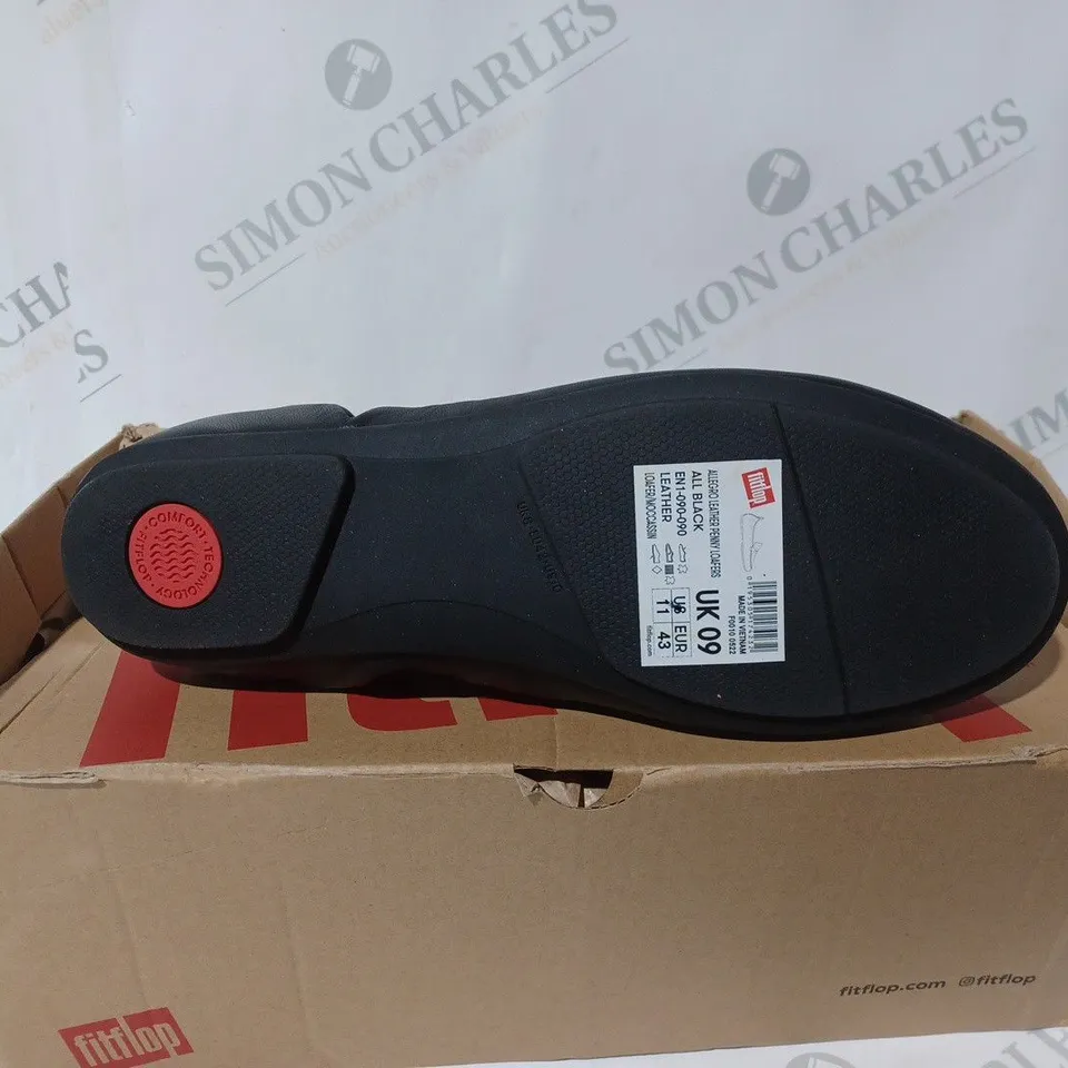 FITFLOP ALLEGRO LEATHER PENNY LOAFERS -UK 9