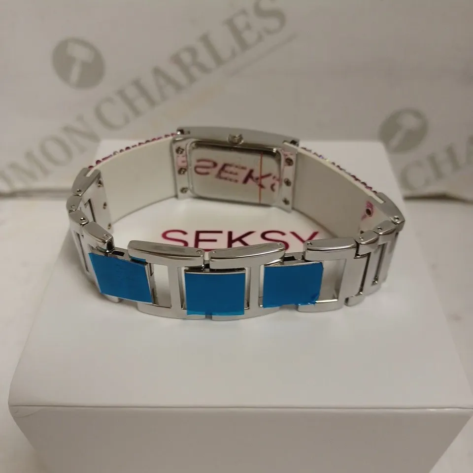 BOXED SEKSY BY SEKONDA LADIES STONE WATCH WITH STAINLESS STEEL BACK - JAPAN MOVEMENT. 
