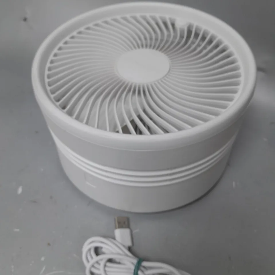 BOXED BELL & HOWELL OSCILLATING FOLDING RECHARGEABLE FAN, WHITE