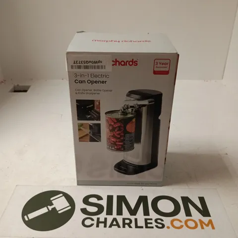 BOXED MORPHY RICHARDS 3-IN-1 ELECTRIC CAN OPENER
