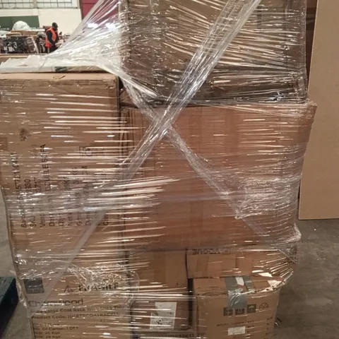 PALLET OF FURNITURE PARTS INCLUDING DOUBLE SOFA, MERCURY STAINLESS, EXTRA LARGE COAT RACK
