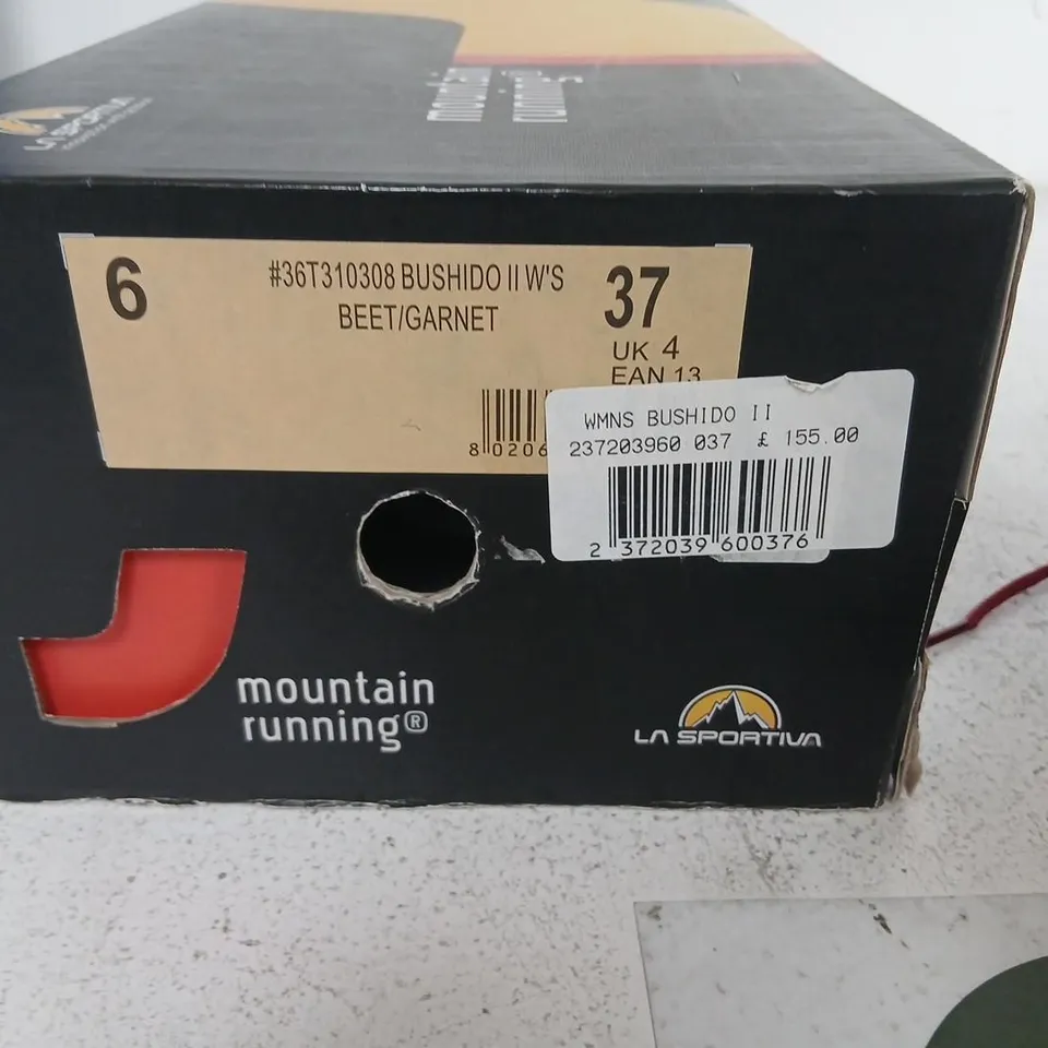 LA SPORTIVA BUSHIDO II W'S BEET/GARNET TRAIL RUNNING SHOES – UK 4 (EU 37)