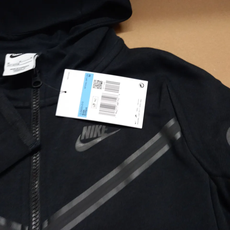 NIKE KIDS BLACK ZIP THROUGH HOODIE - M
