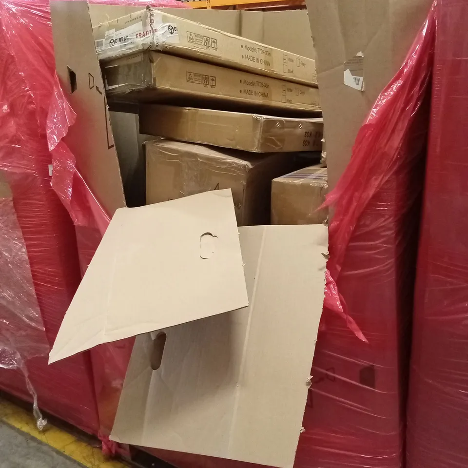 PALLET OF ASSORTED HOUSEHOLD GOODS AND PRODUCTS TO INCLUDE; TODDLER TOWERS, OFFICE CHAIR, TELESCOPIC LADDER ETC