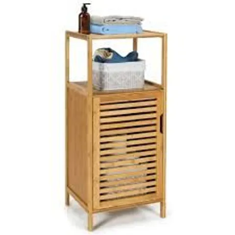 BOXED COSTWAY SINGLE DOOR SINGLE SHELF BAMBOO BATHROOM STORAGE CABINET