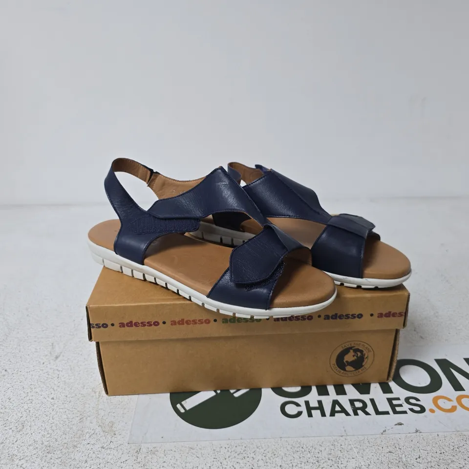 ADESSO WOMEN'S NAVY BLUE SANDALS – OPEN-TOE, VELCRO STRAPS SIZE 40