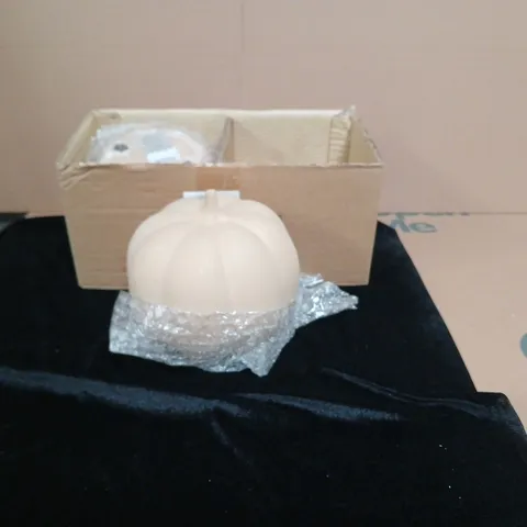 BOX OF 2 WHITE CERAMIC PUMPKIN ORNAMENT – DECORATIVE HOME DECOR