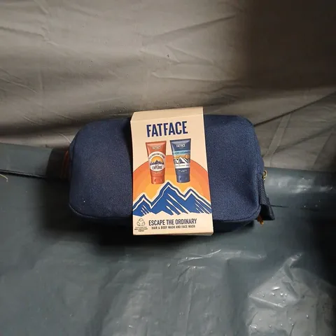 FATFACE GIFT SET - HAIR & BODY WASH & FACE WASH IN BLUE FABRIC POUCH