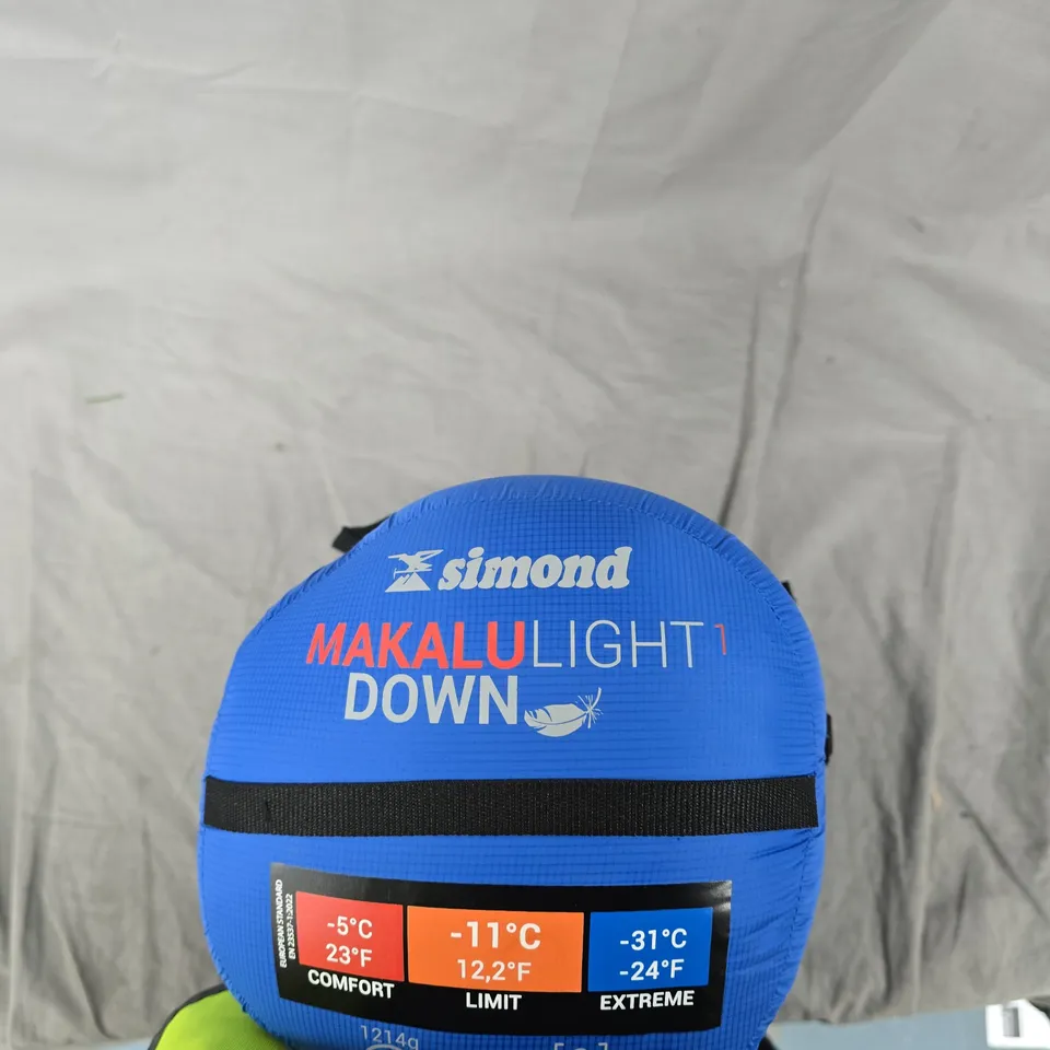 SIMOND MAKALU LIGHT DOWN SLEEPING BAG – BLUE, COMFORT -5°C / LIMIT -11°C / EXTREME -31°C