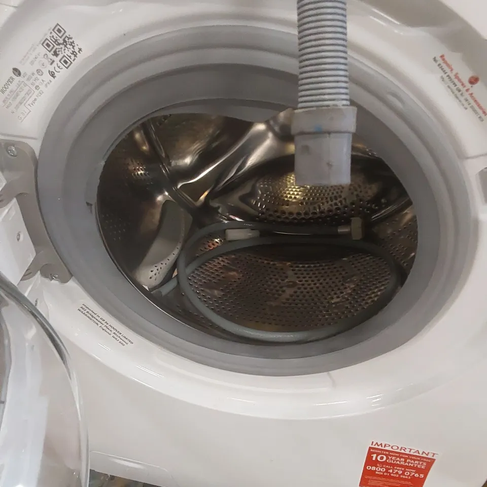 HOOVER H-WASH 300 H3WS495TACBE FREESTANDING WASHING MACHINE, CHROME DOOR, WIFI CONNECTED, 9 KG LOAD, 1400 RPM, WHITE