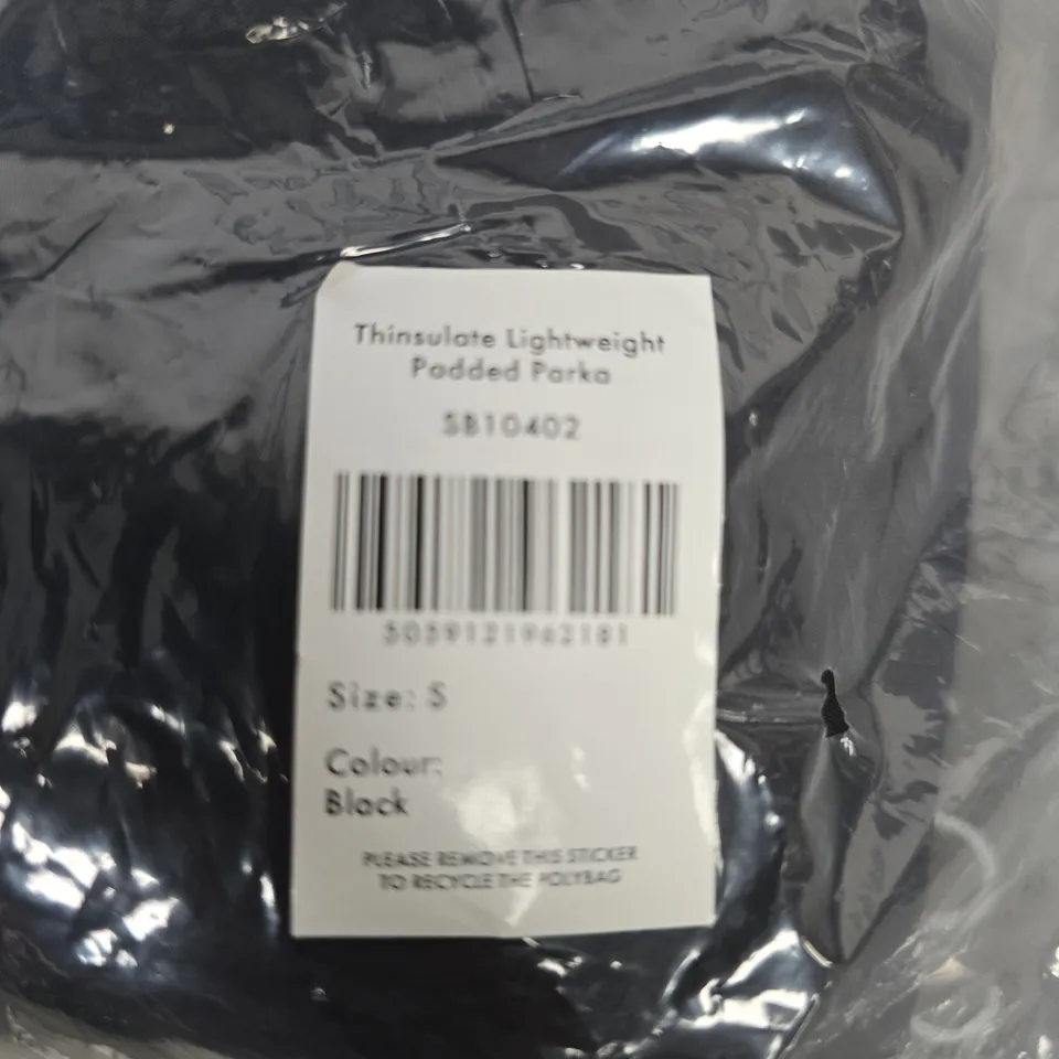 SWEATY BETTY THINSULATE LIGHTWEIGHT PADDED PARKA – SIZE S – BLACK
