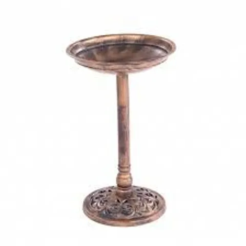 BOXED TRADITIONAL ORNAMENTAL PEDESTAL GARDEN WATER BIRD BATH (BRONZE)