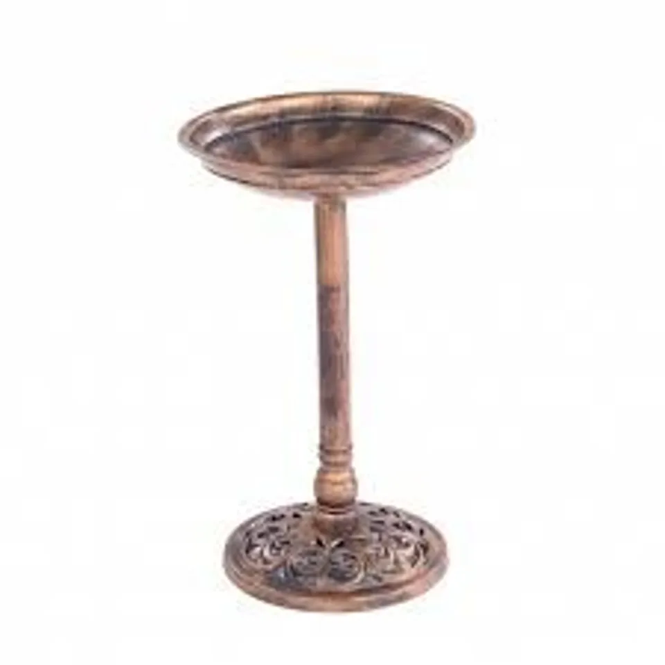 BOXED TRADITIONAL ORNAMENTAL PEDESTAL GARDEN WATER BIRD BATH (BRONZE)