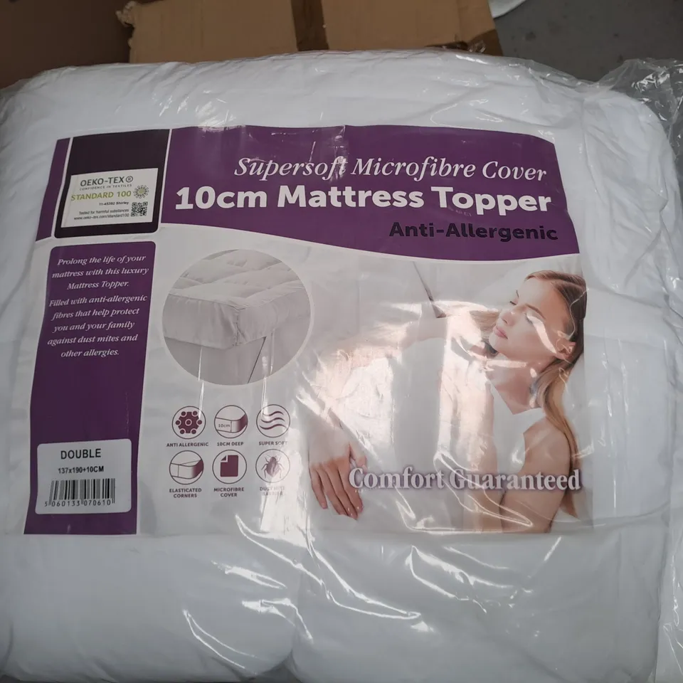 OEKO-TEX SUPERSOFT MICROFIBER COVER 10CM MATTRESS TOPPER - DOUBLE