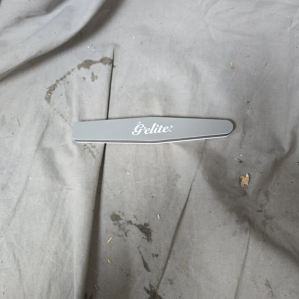 BOX OF APPROXIMATELY 20 GELITE MANICURE TOOL (NAIL FILE) – STRIPED NOTEBOOK IN SEALED PLASTIC