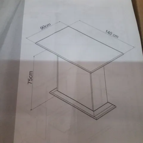 BOXED DINING TABLE 90×140×75CM GREY/NATURAL 