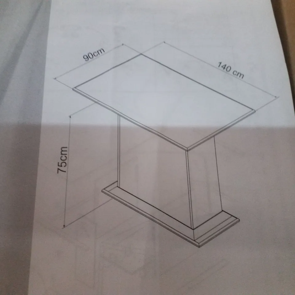 BOXED DINING TABLE 90×140×75CM GREY/NATURAL 