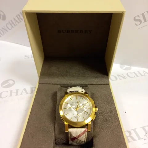 BOXED BURBERRY MENS THE CITY CHRONOGRAPH WATCH 