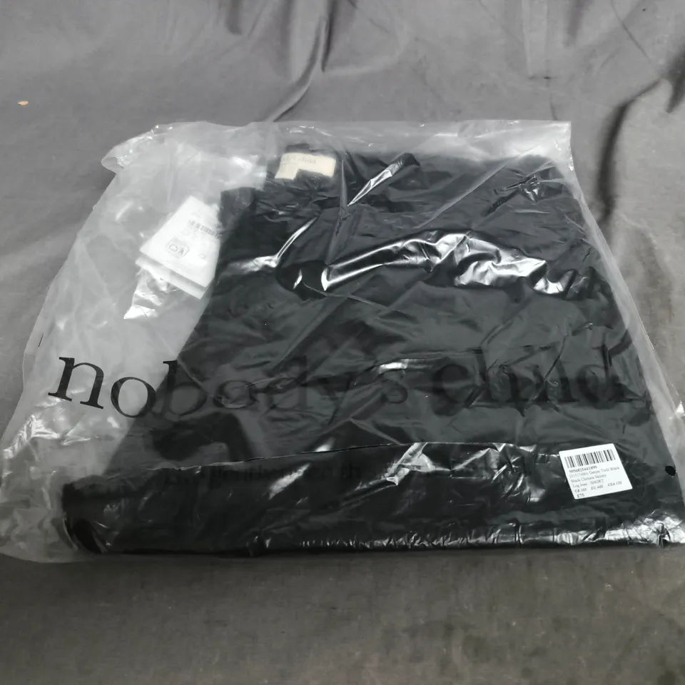 BAGGED NOBODYS CHILD CHELSEA SKINNY JEANS – BLACK DENIM TWILL, UK 16S SHORT