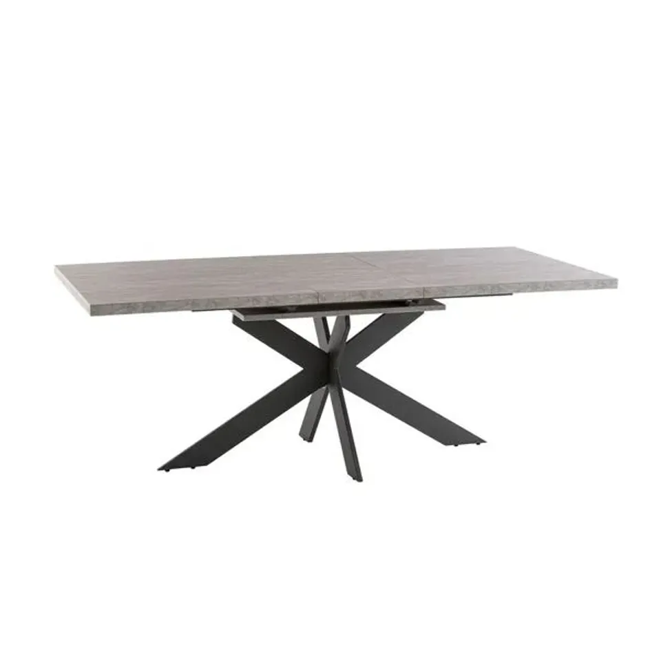 BOXED RIMINI 6-8 SEATER RECTANGULAR EXTENDABLE DINING TABLE, LIGHT GREY (2 BOXES)
