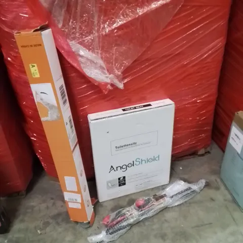 PALLET OF ASSORTED HOUSEHOLD GOODS AND PRODUCTS TO INCLUDE;PULL UP BAR,RETRACTABLE SAFETY GATE,TOILET SEAT