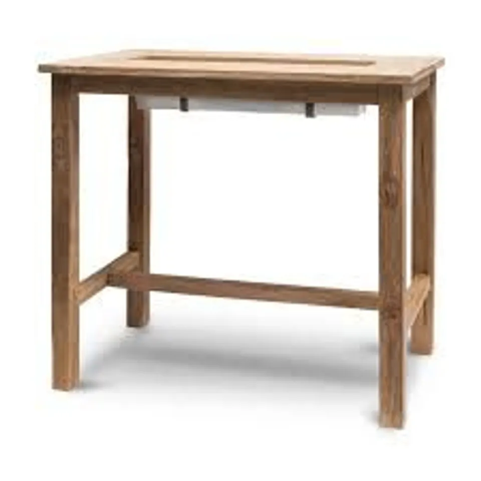  BOXED ST MAWES BAR TABLE WITH TROUGH 120CM TEAK