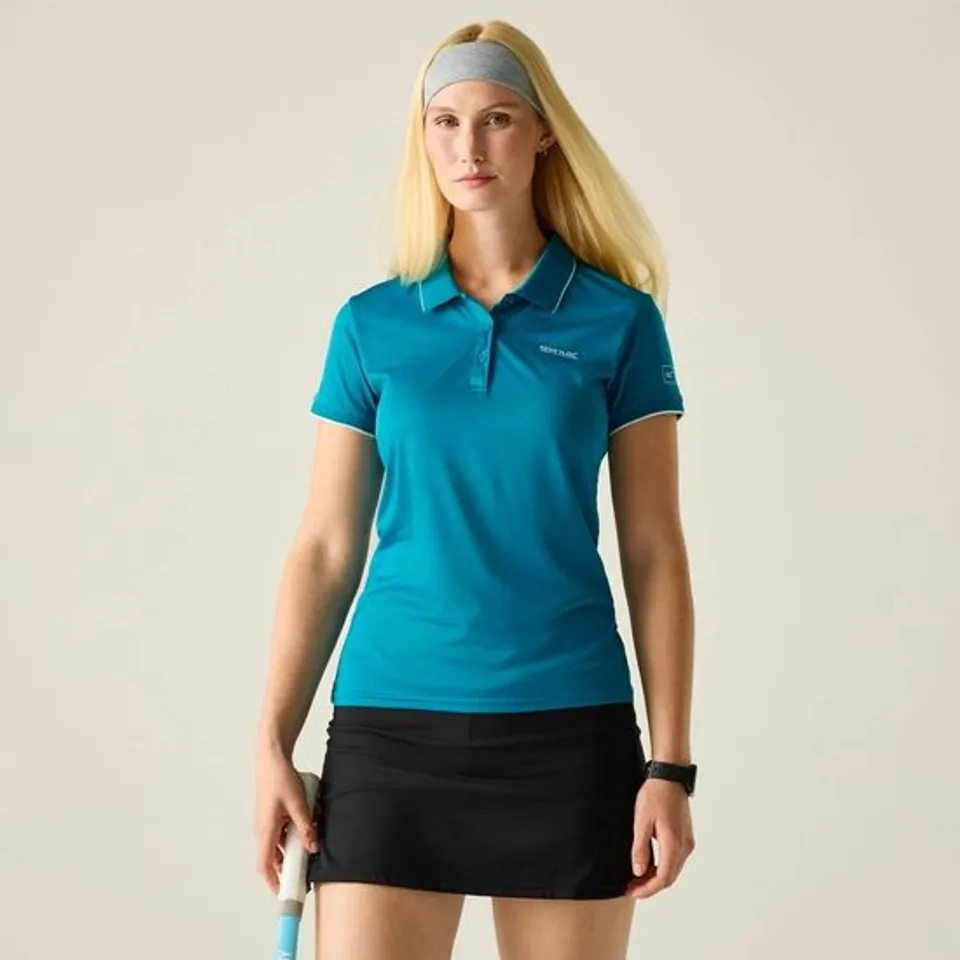 BRAND NEW REGATTA WOMENS REMEX II POLO NECK T-SHIRT IN EXOTIC PLUME SOLID - UK 26