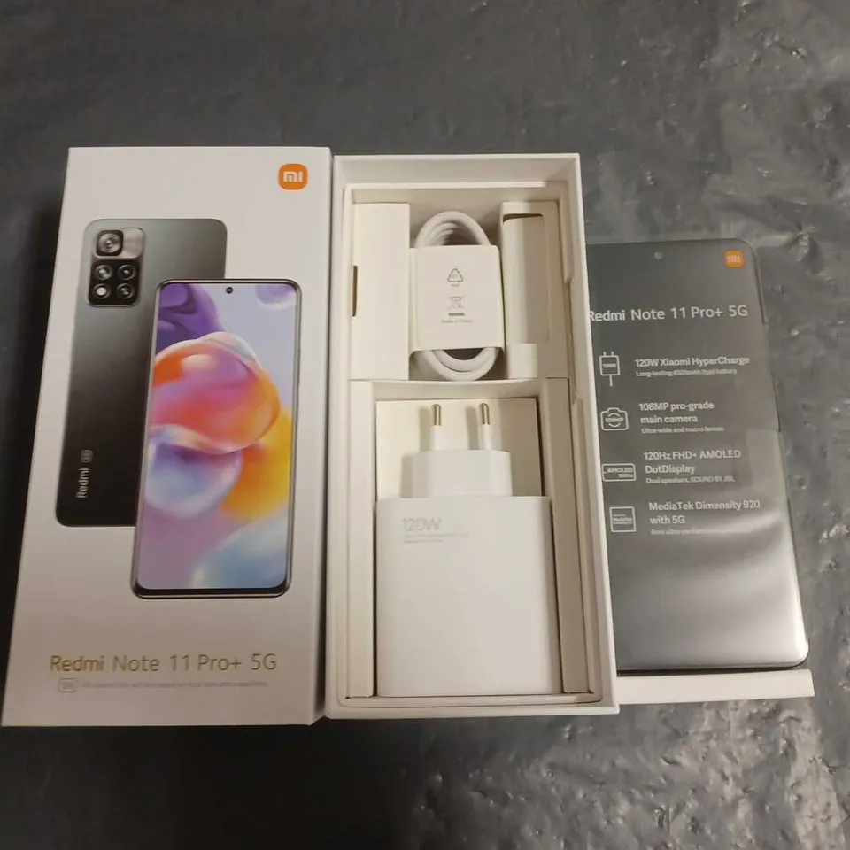 BOXED REDMI NOTE 11 PRO+ 5G 8GB RAM 256GB ROM MOBILE PHONE IN GRAY