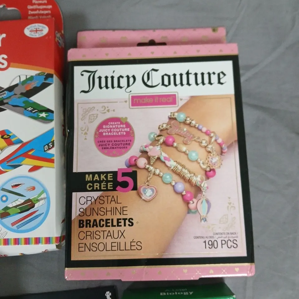 MIXED LOT: JUICY COUTURE CRYSTAL SUNSHINE BRACELETS CRAFT KIT (190 PCS) + ASSORTED SMALL CRAFT ITEMS