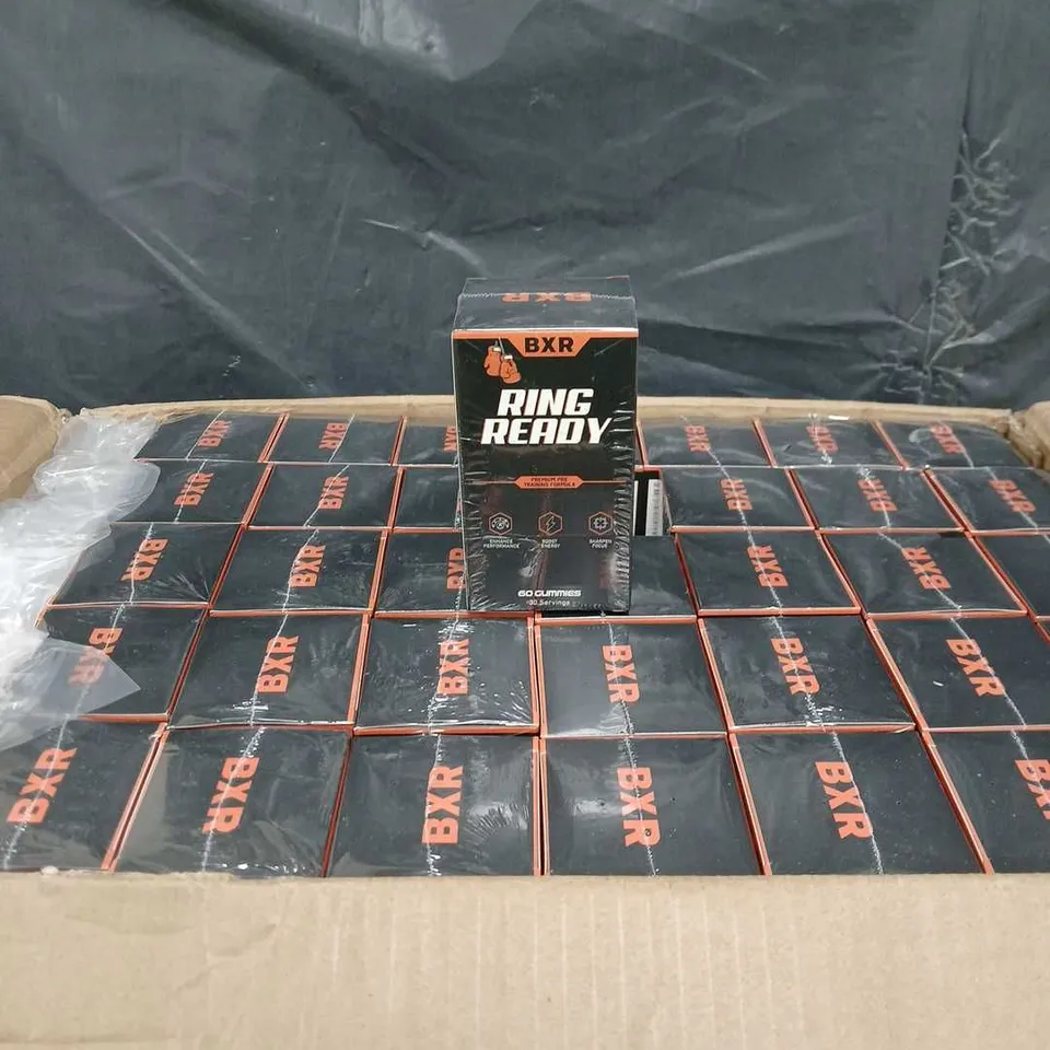 BOX OF APPROXIMATELY 75 SEALED BOXES OF BXR RING READY FOOD SUPPLEMENT GUMMIES - 60 GUMMIES PER BOX 