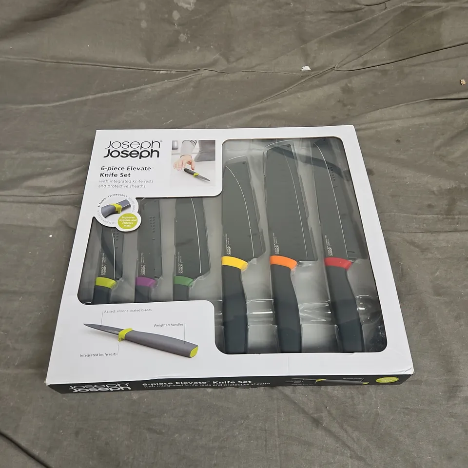 BOXED JOSEPH JOSEPH 6PCE ELEVATE KNIFE SET - COLLECTION ONLY