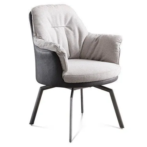 BOXED MODERN STYLE SWIVEL DESK CHAIR - GREY (1 BOX)
