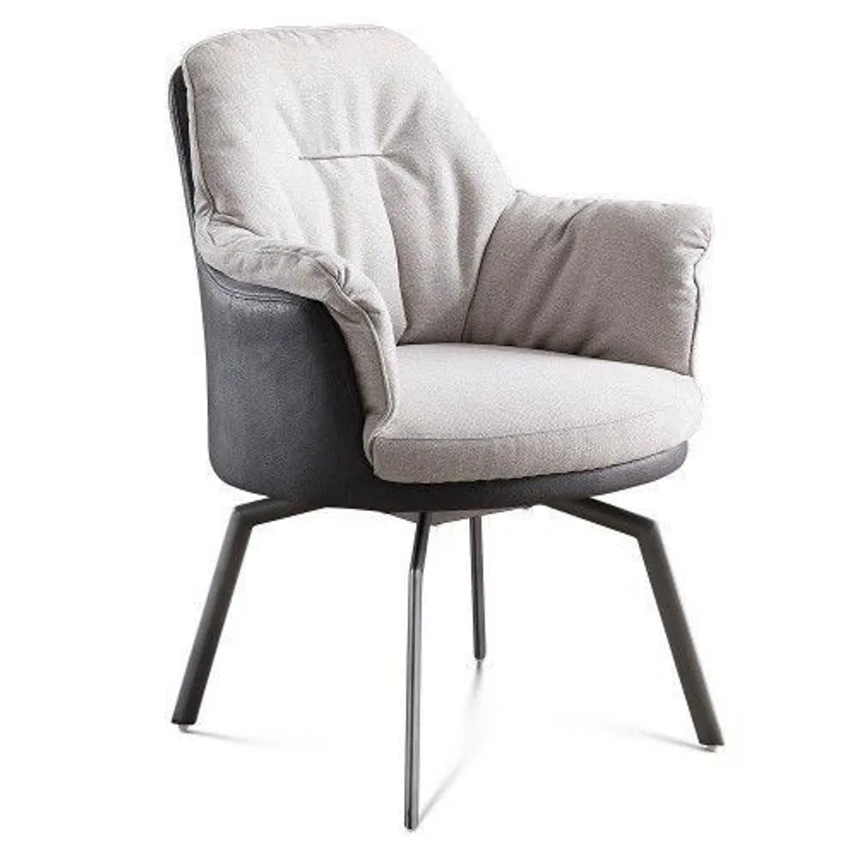 BOXED MODERN STYLE SWIVEL DESK CHAIR - GREY (1 BOX)