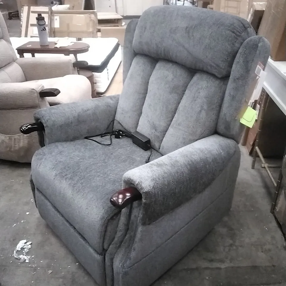 UPHOLSTERED ADCOX ELECTRIC LIFT ASSIST RECLINER - CHARCOAL 