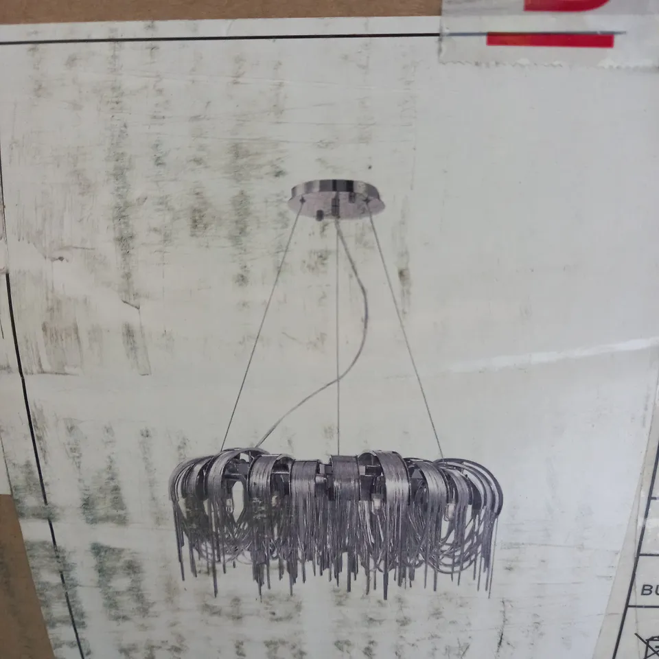 BOXED M MILO KEBSINGTON 5 LIGHT CHANDELIER COPPER CHAIN IN NICKLE