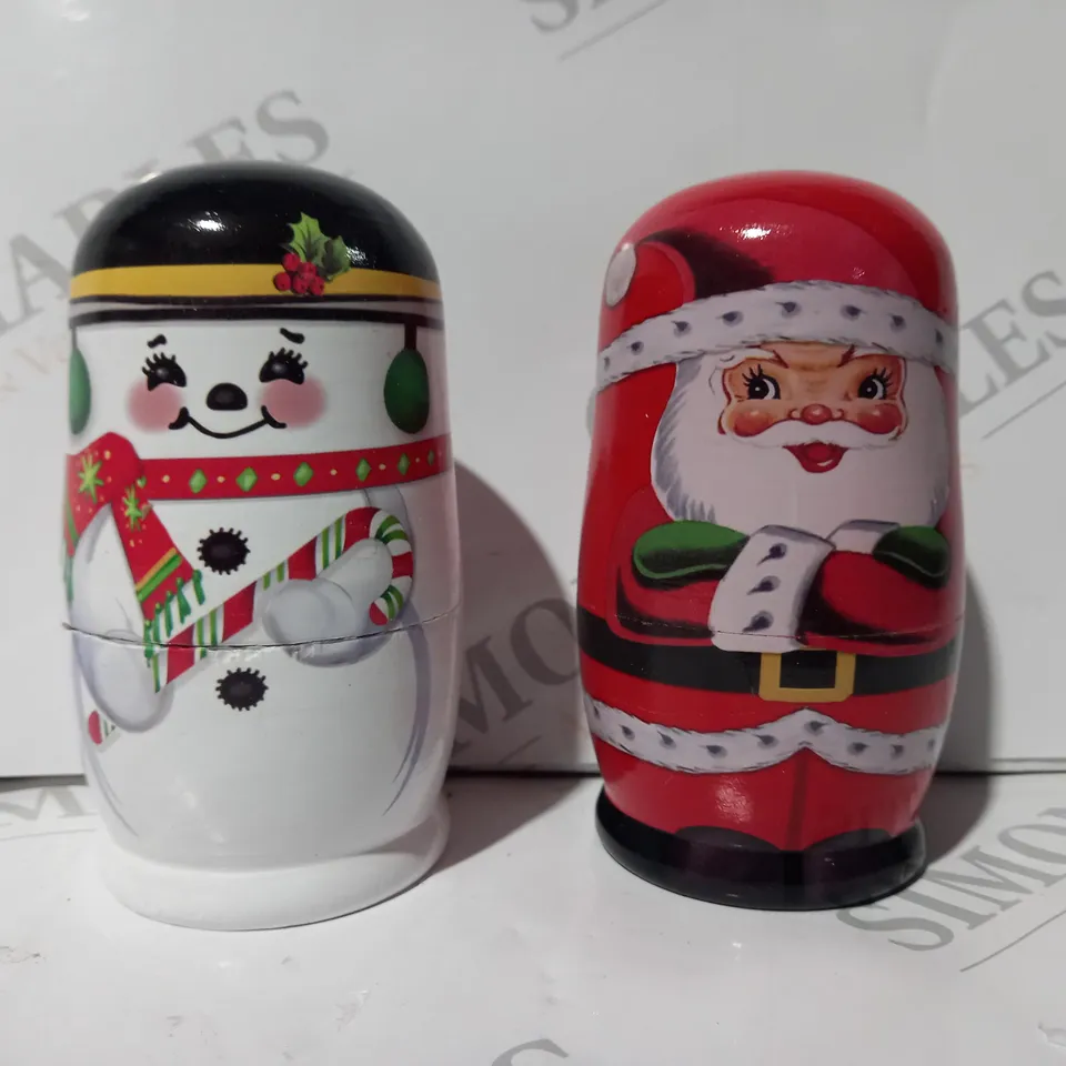 BOXED MR CHRISTMAS SET OF 2 NESTING DOLLS