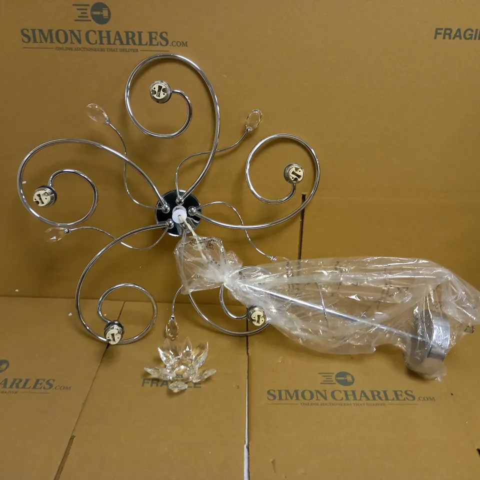 BRAND NEW DAL LIGHTING POPPY SEMI FLUSH FLOWER CRYSTAL GLASS LIGHT