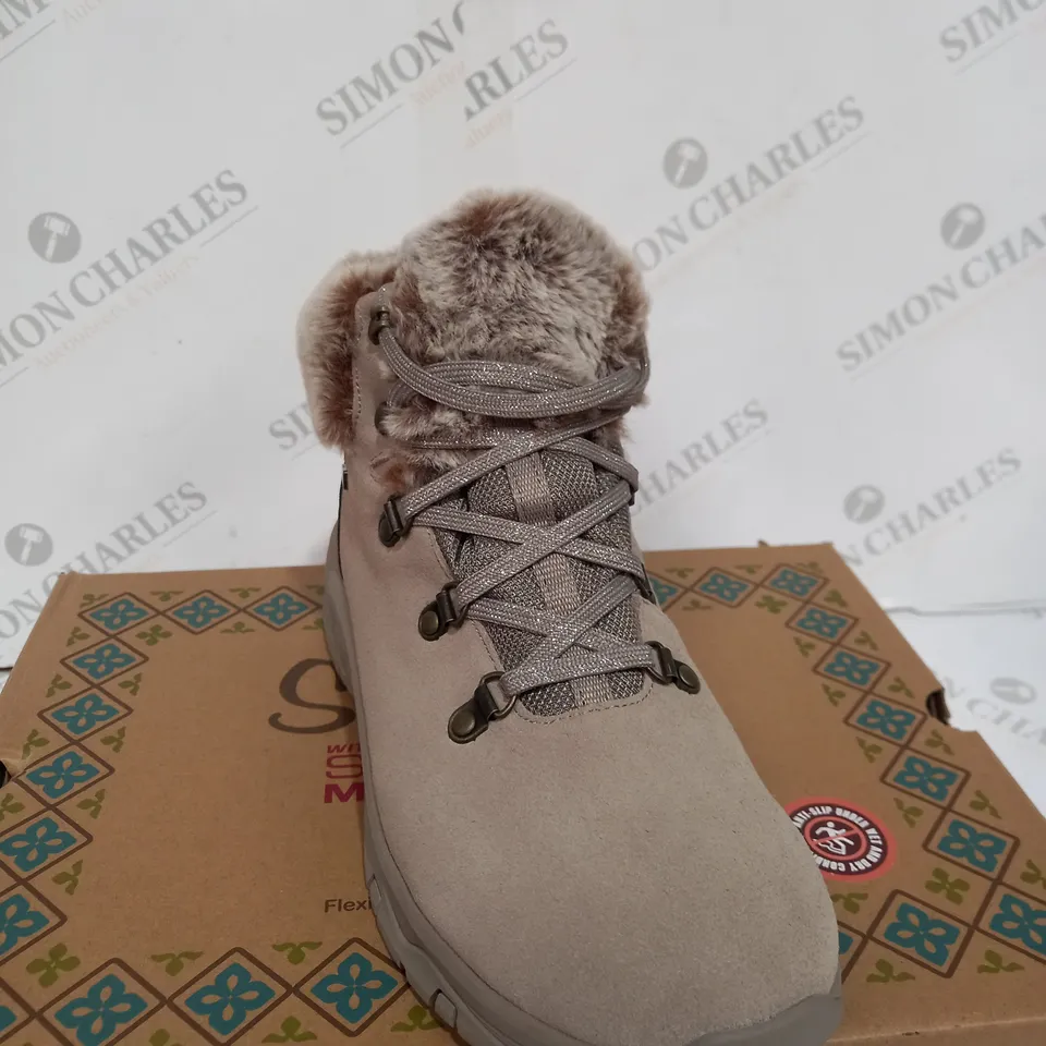 SKECHERS TREGO LACE UP FAUX FUR CUFF WATERPROOF BOOT
