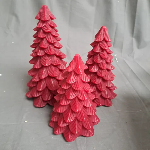 HOME REFLECTIONS SET OF 3 LED CHRISTMAS TREE SHAPED CANDLES