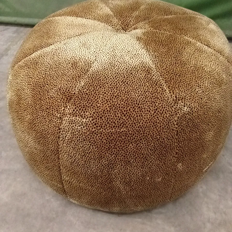 GIULIA 82cm WIDE ROUND ANIMAL PRINT POUF OTTOMAN