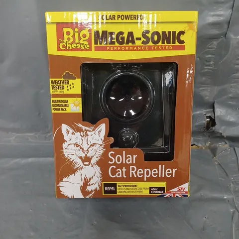 BOXED BIG CHEESE SOLAR POWERED MEGA SONIC CAT REPELLER 