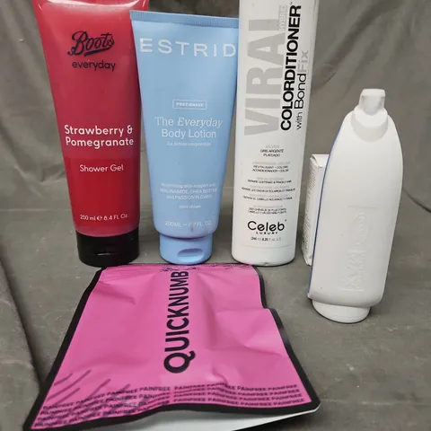 APPROXIMATEY 20 HEALTH AND BEAUTY PRODUCTS TO INCLUDE - BOOTS EVERY DAY LOTION - ESTRID - VIRAL - QUICKNUMB - ETC