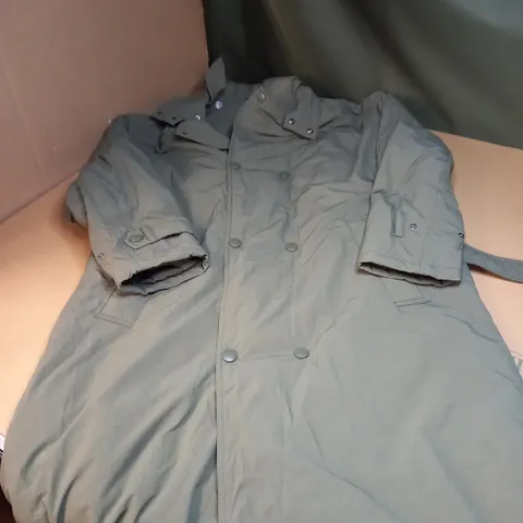 WOMENS PADDED KHAKI BUTTON TRENCH COAT SIZE UNSPECIFIED