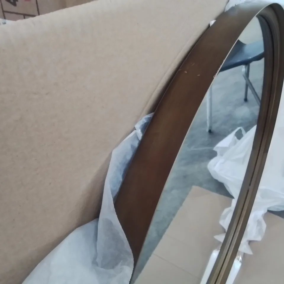 BOXED ROUND METAL WALL MIRROR 