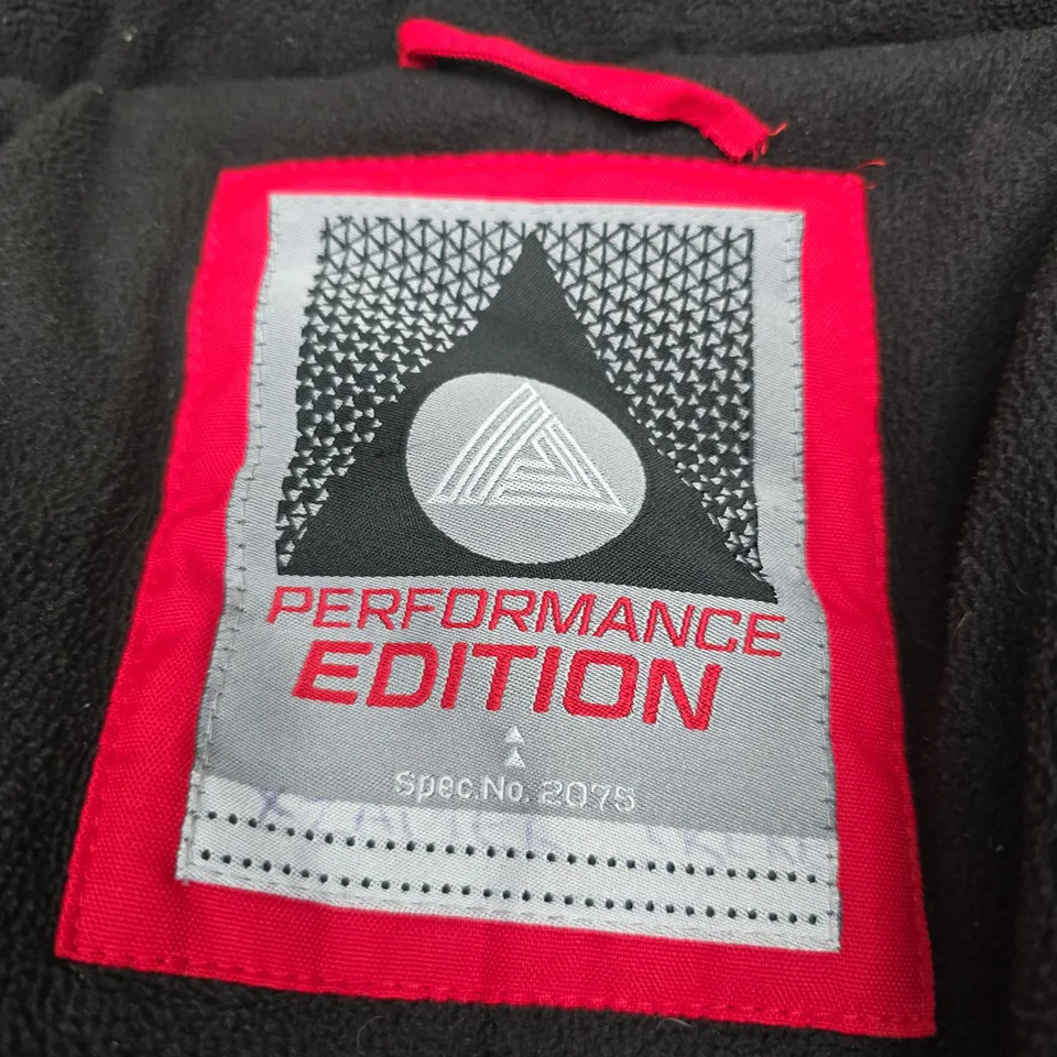 PERFORMANCE EDITION RED PUFFER JACKET WITH FAUX FUR HOOD – ELITE EDITION - SIZE UNSPECIFIED 