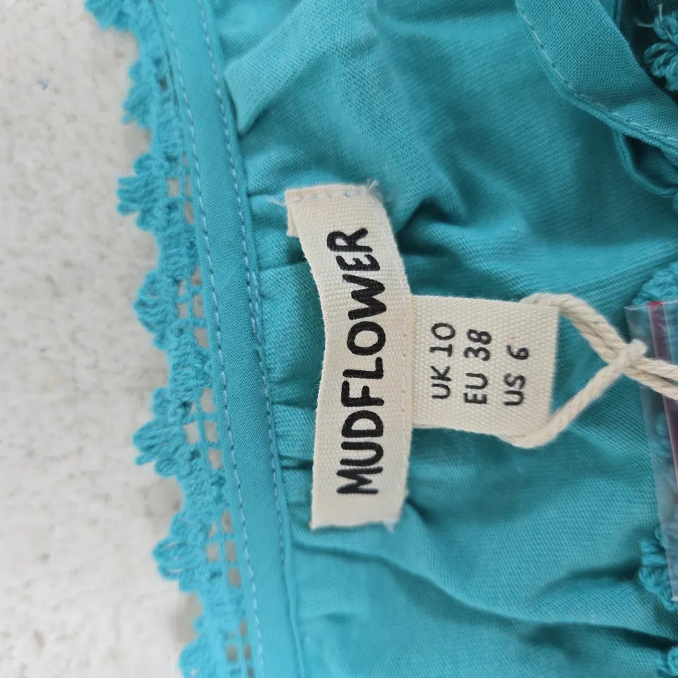 MUDFLOWER TEAL WOMEN'S BLOUSE – UK 10 (EU 38, US 6)