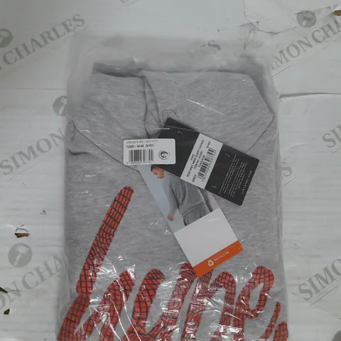 HYPE KIDS GREY WAVE SCRIPT HOODIE SIZE 9-10YRS