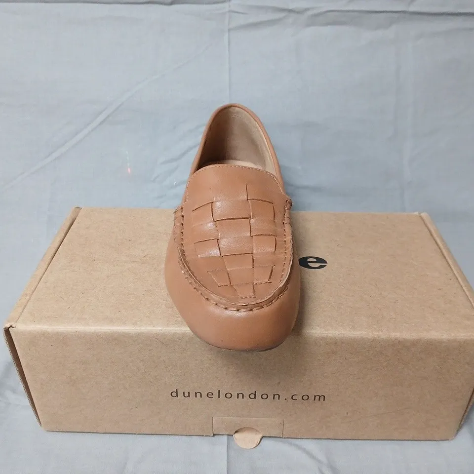 Dune London 51 Greene Tan Leather Woven Driving Loafer – Size 7/40